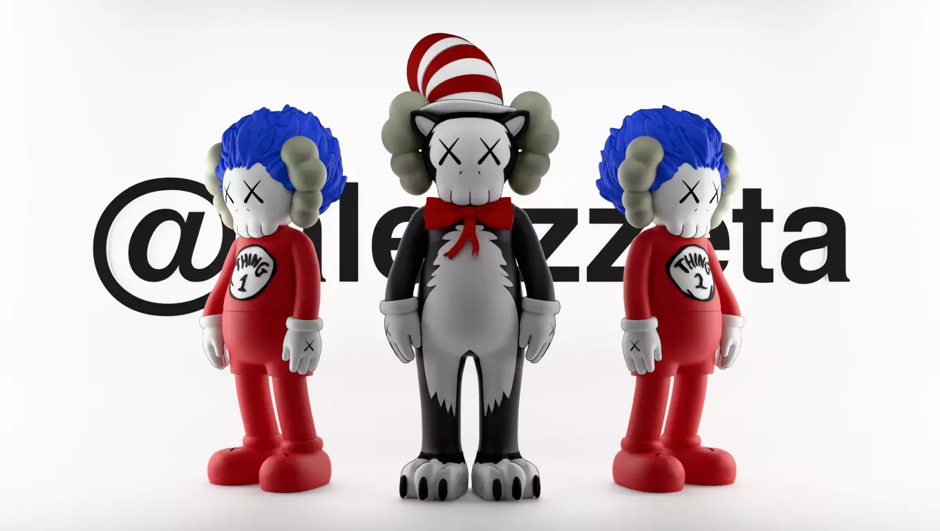 Kaws The Cat in the Hat x Thing 1 Thing 2 for Print 3D print model