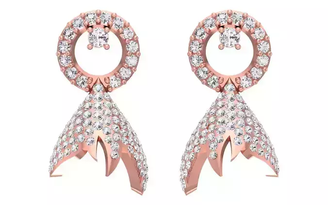 Solitaire Women Diamond Drop  Earring