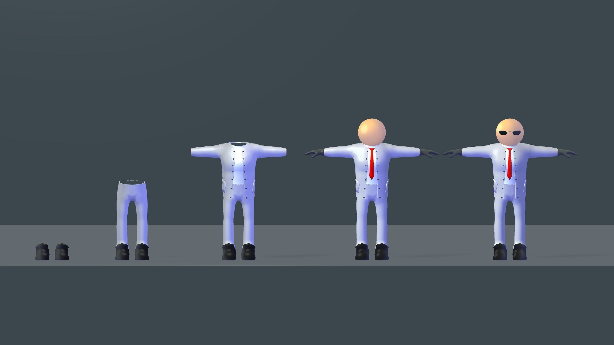 3D Costumed Character Pack Ragdolls Low Poly Unity Kit Deslab Low-poly 3D model_2