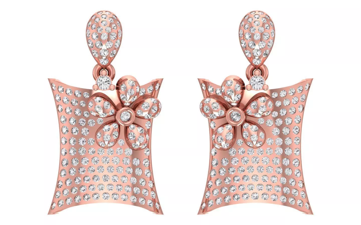 Solitaire Drop  Women Diamond Earring 3D print model_0