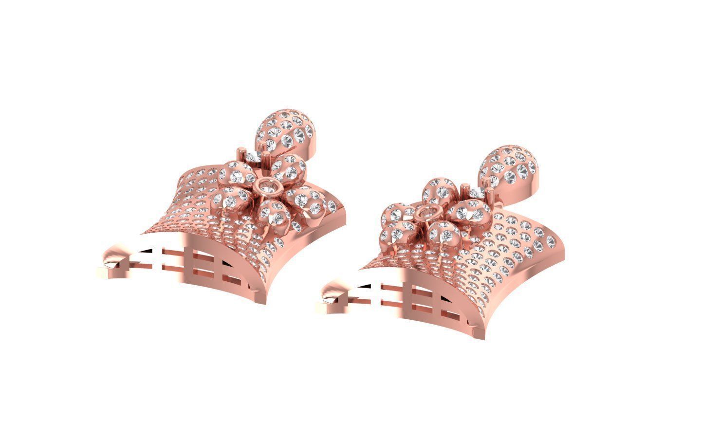 Solitaire Drop  Women Diamond Earring 3D print model_2