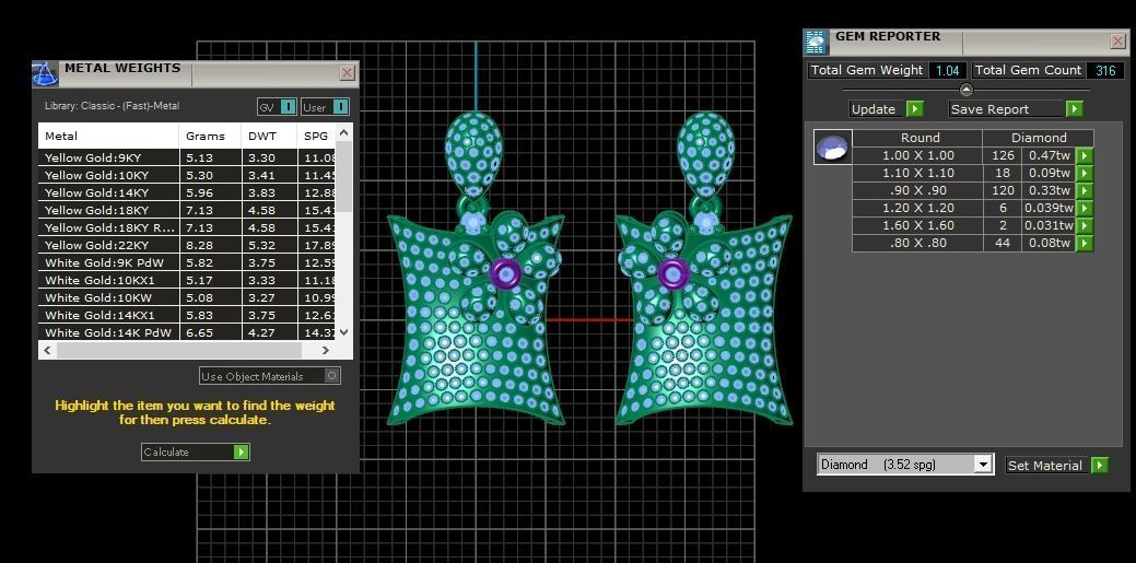 Solitaire Drop  Women Diamond Earring 3D print model_3