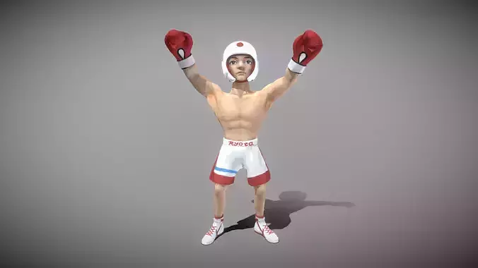 Asian Boxer Low-poly 3D model