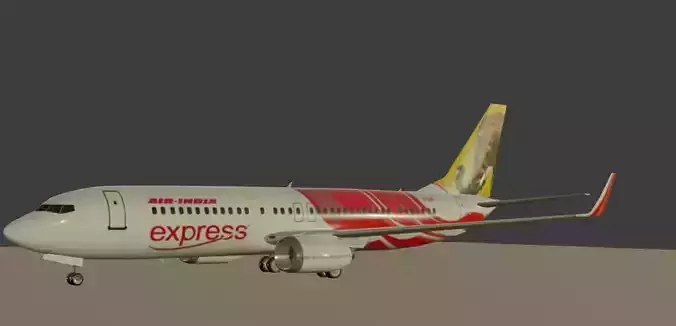 Air India Express Boeing 737-800 lowpoly decently detailed Low-poly 3D model