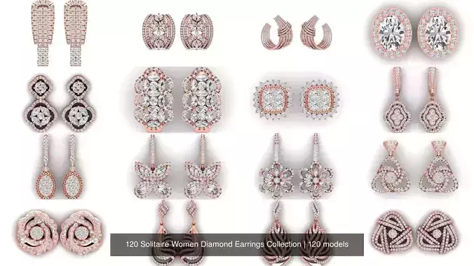 120 Solitaire Women Diamond Earrings Collection 