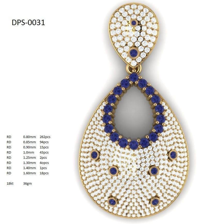 Solitaire Women Pendant 3dm STL OBJ FBX Render Details 3D print model_3