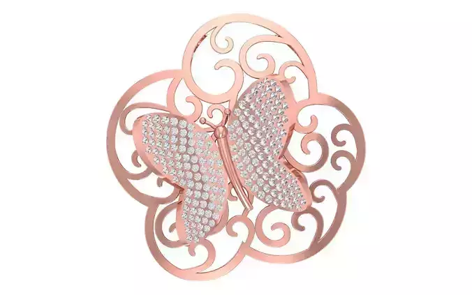 Solitaire Women Pendant 3dm STL OBJ FBX Render Details