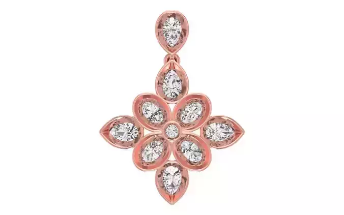 Solitaire Women Pendant 3dm STL OBJ FBX Render Details