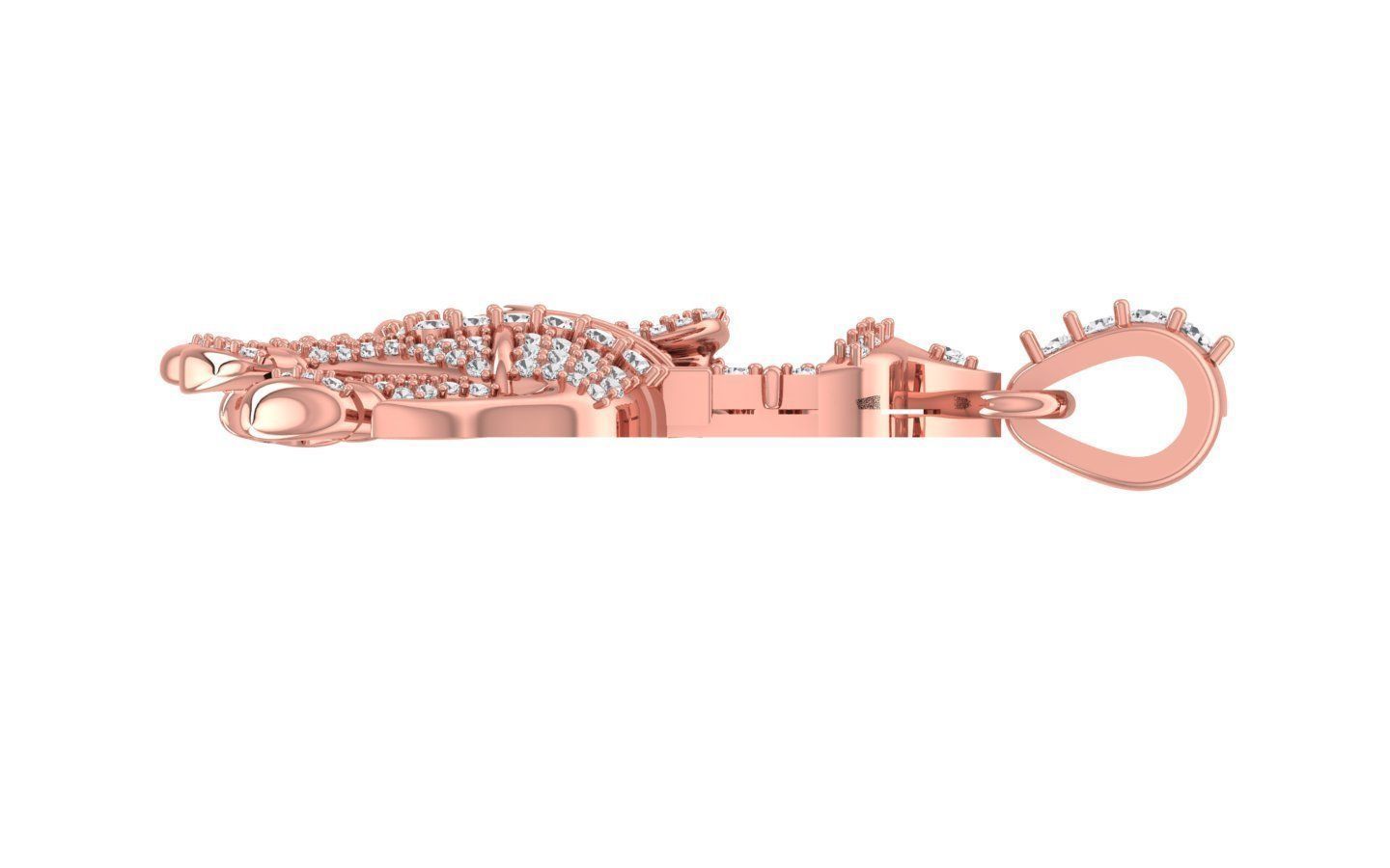 Solitaire Elephant Pendant 3dm STL OBJ FBX Render Details 3D print model_2