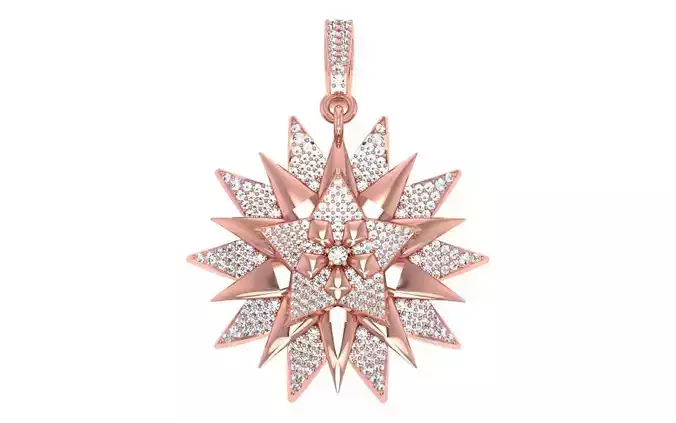 Solitaire Women Pendant 3dm STL OBJ FBX Render Details