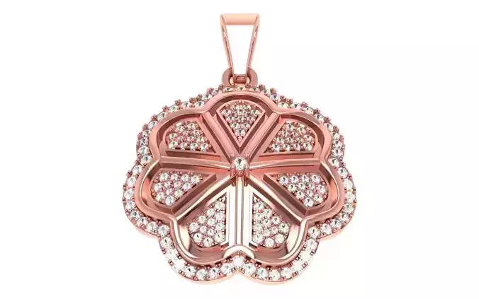 Solitaire Women Pendant 3dm STL OBJ FBX Render Details