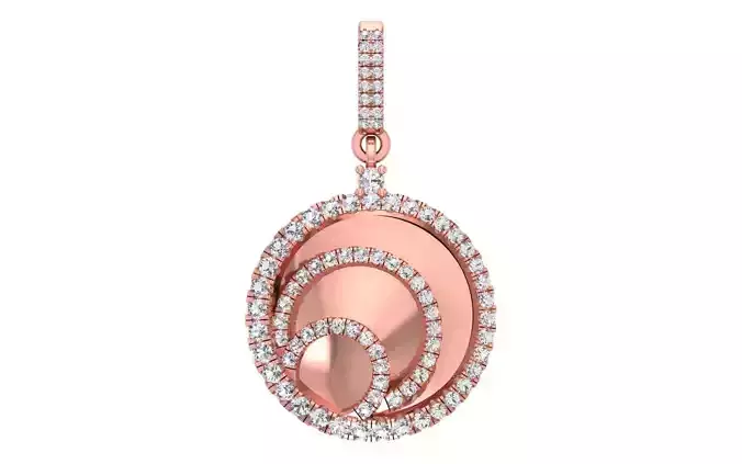 Solitaire Women Pendant 3dm STL OBJ FBX Render Details