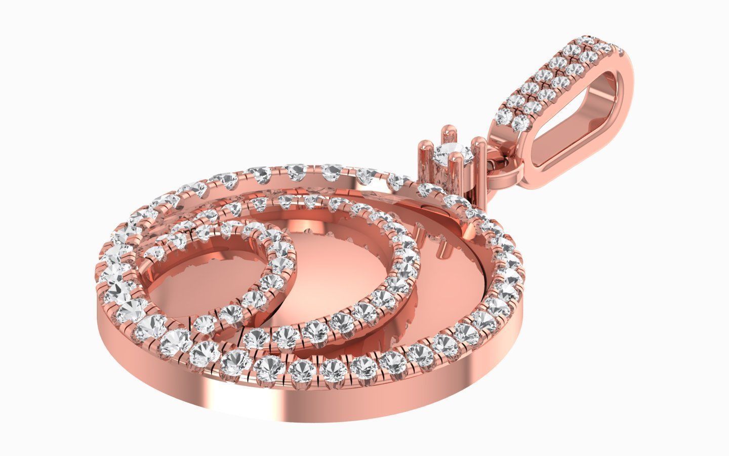 Solitaire Women Pendant 3dm STL OBJ FBX Render Details 3D print model_2