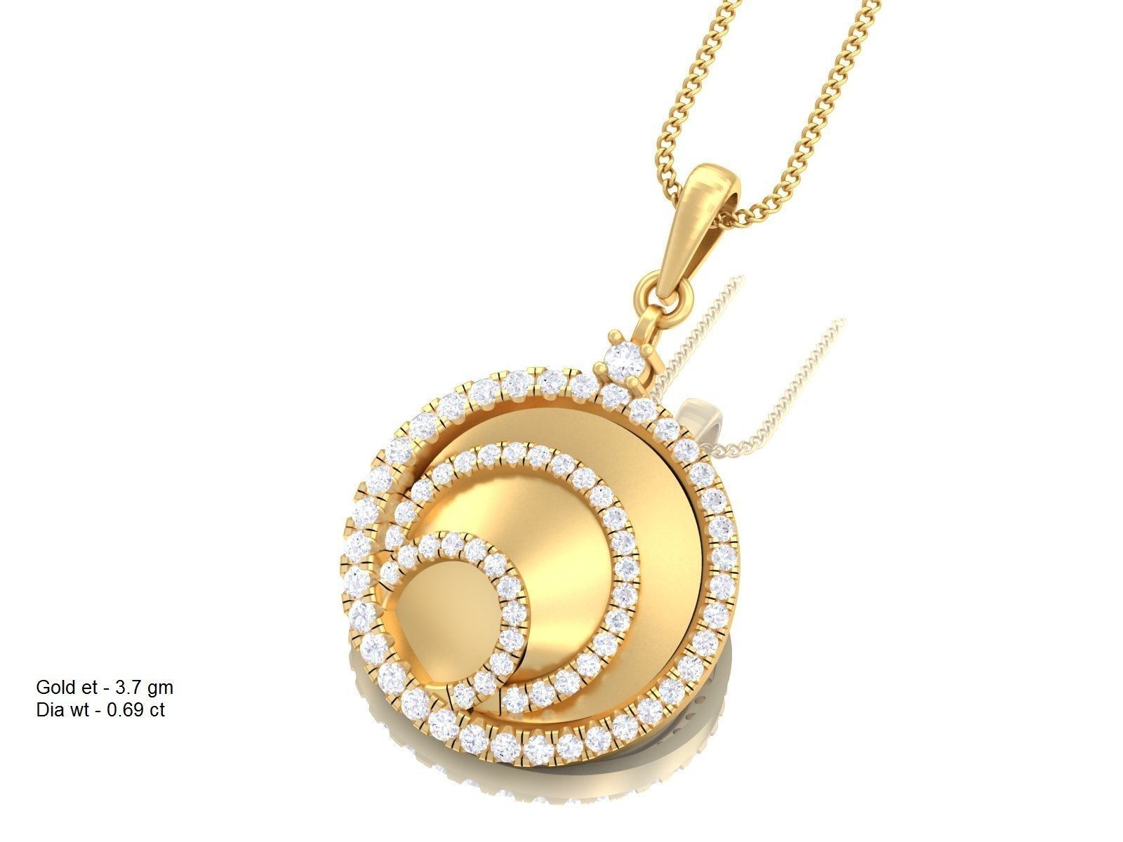Solitaire Women Pendant 3dm STL OBJ FBX Render Details 3D print model_3
