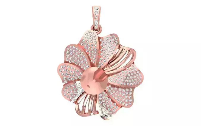 Solitaire Women Pendant 3dm STL OBJ FBX Render Details