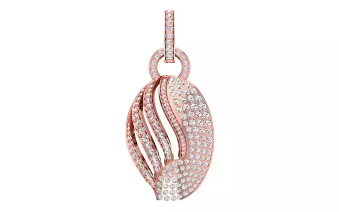 Solitaire Women Pendant 3dm STL OBJ FBX Render Details