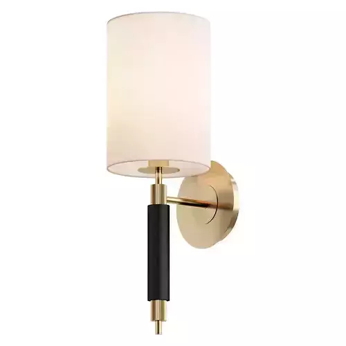 PIAZZA wall sconce with shade and brass finish