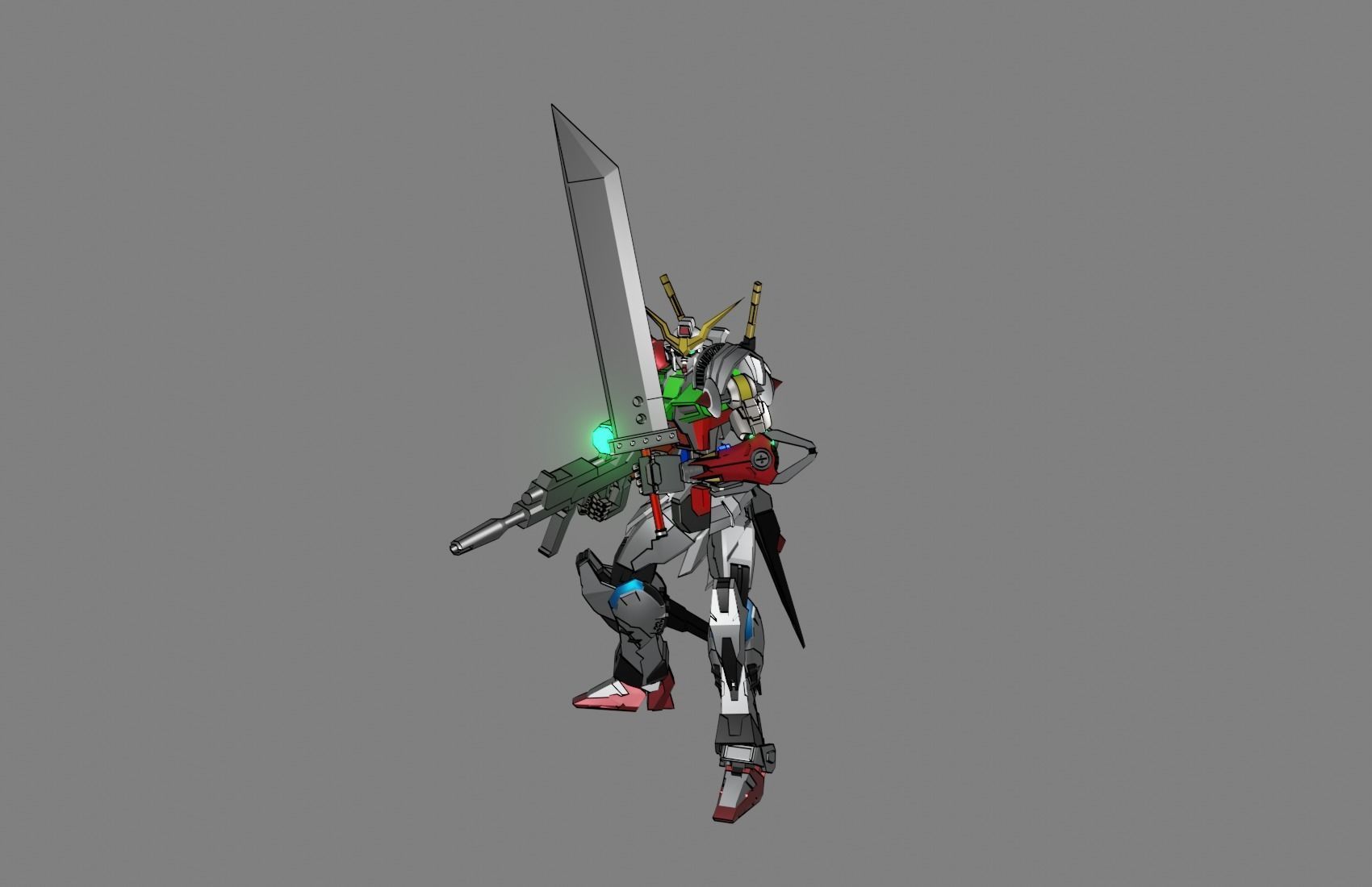 Attacker Gundam 8 3D model_1