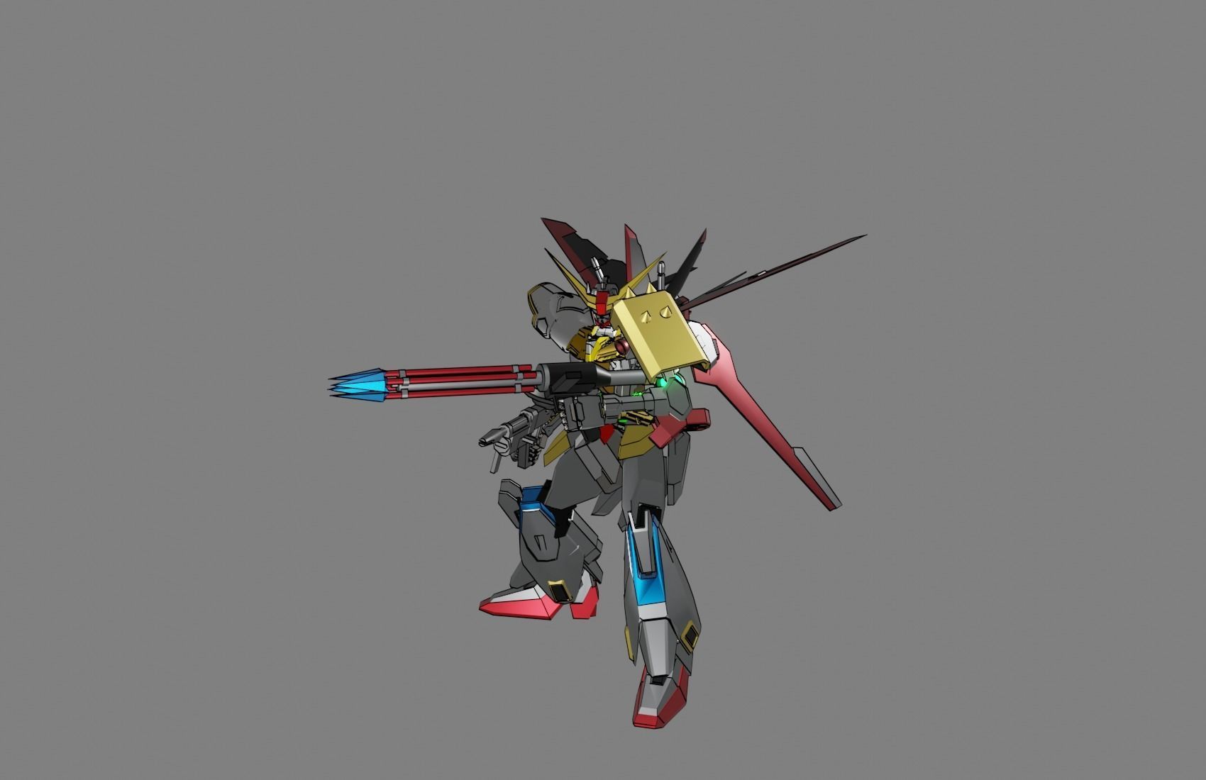 Attacker Gundam 5 3D model_2