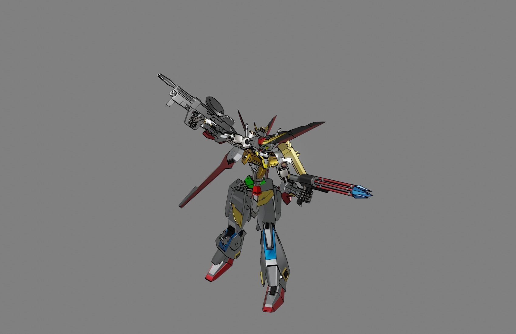 Attacker Gundam 5 3D model_11