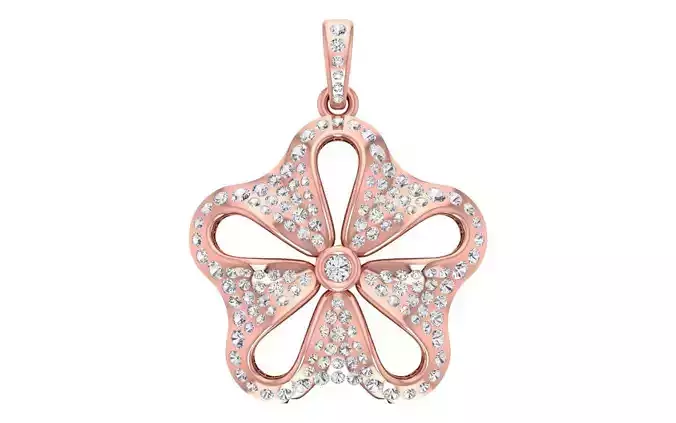 Solitaire Women Pendant 3dm STL OBJ FBX Render Details