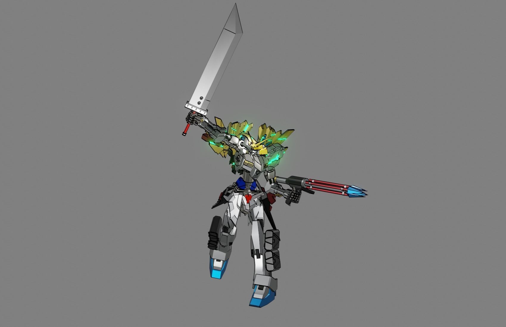 Attacker Gundam 23 3D model_14
