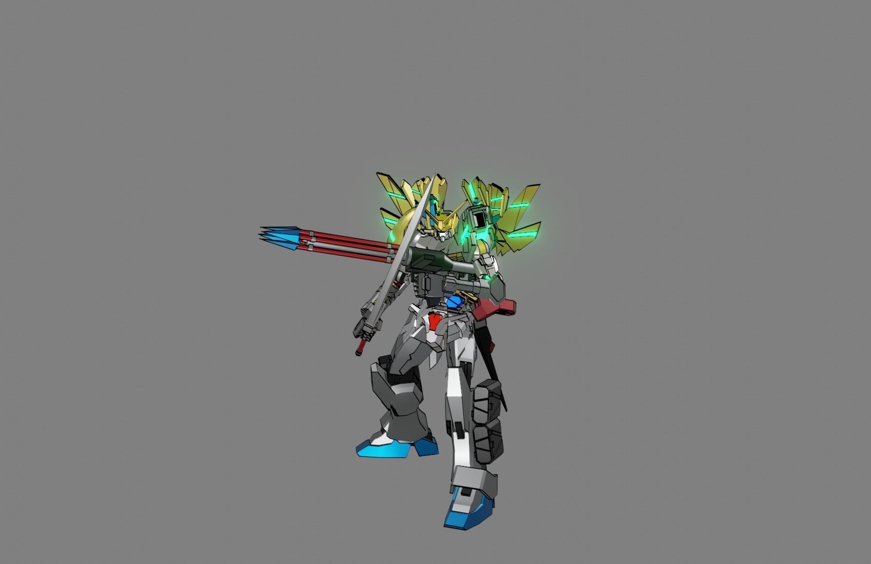 Attacker Gundam 23 3D model_5