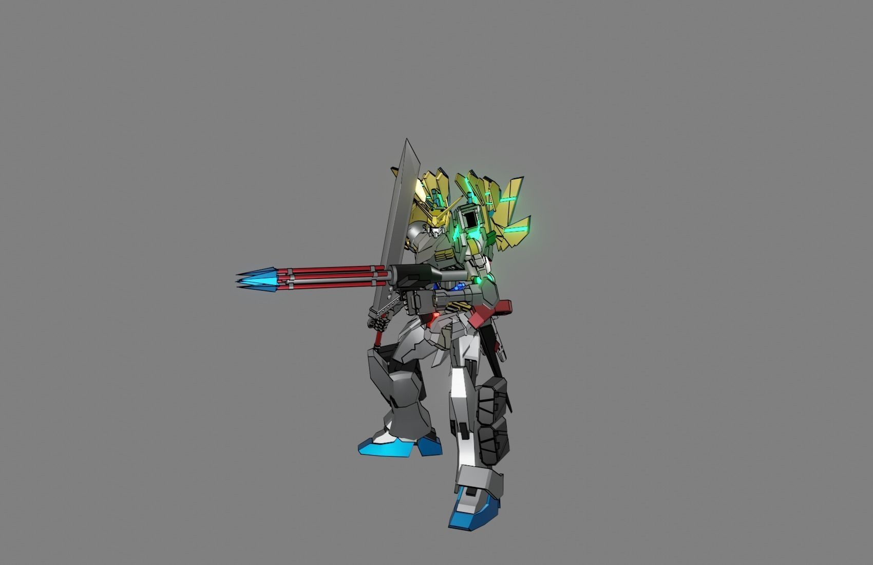 Attacker Gundam 23 3D model_1