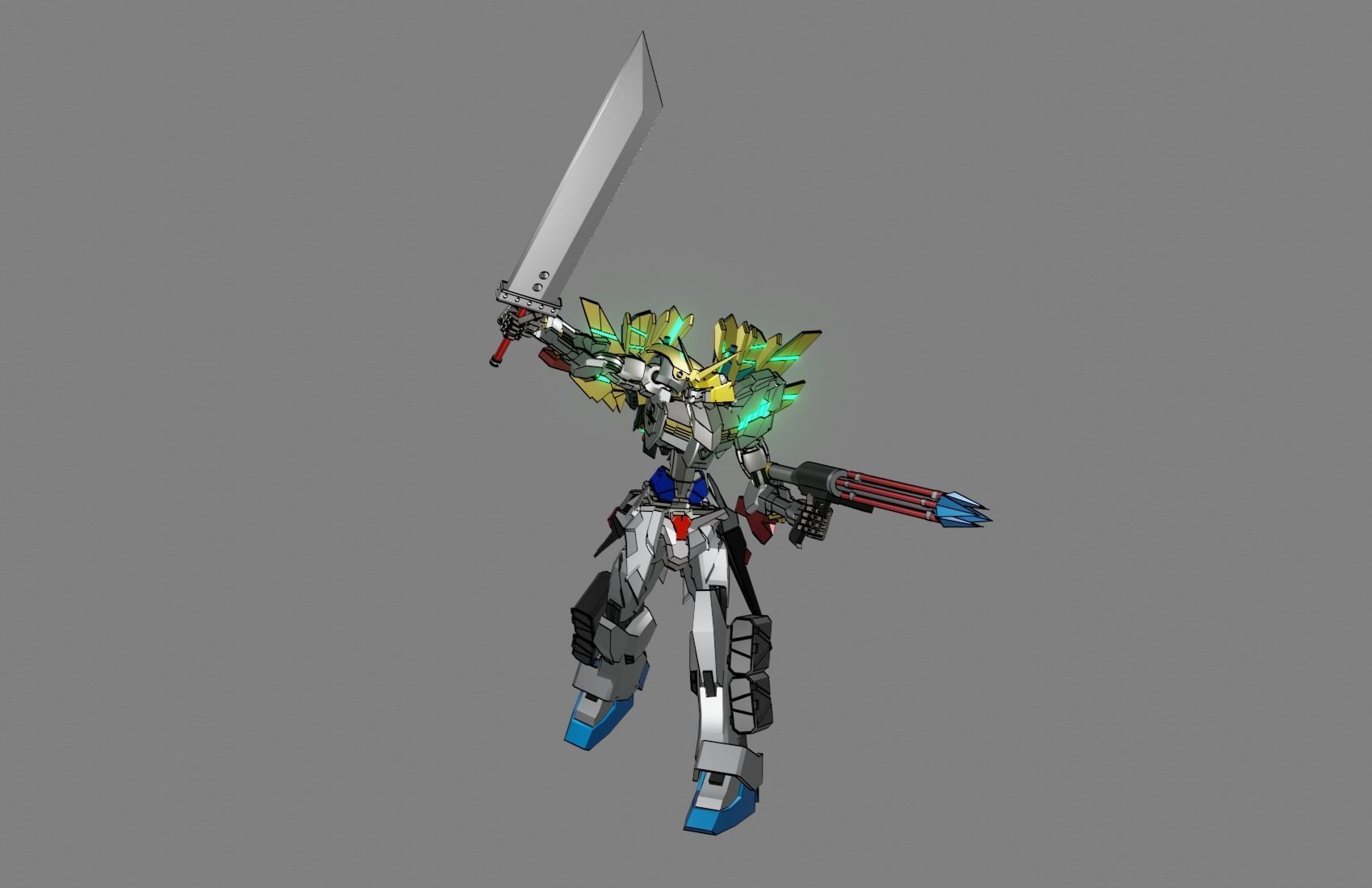 Attacker Gundam 23 3D model_11