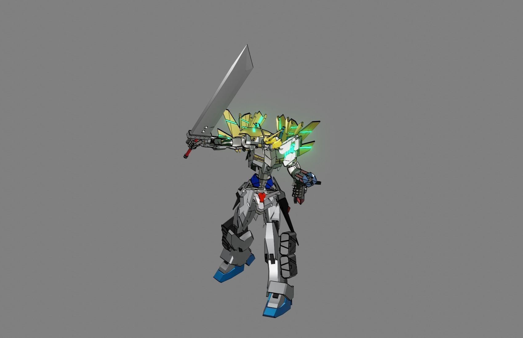 Attacker Gundam 23 3D model_9