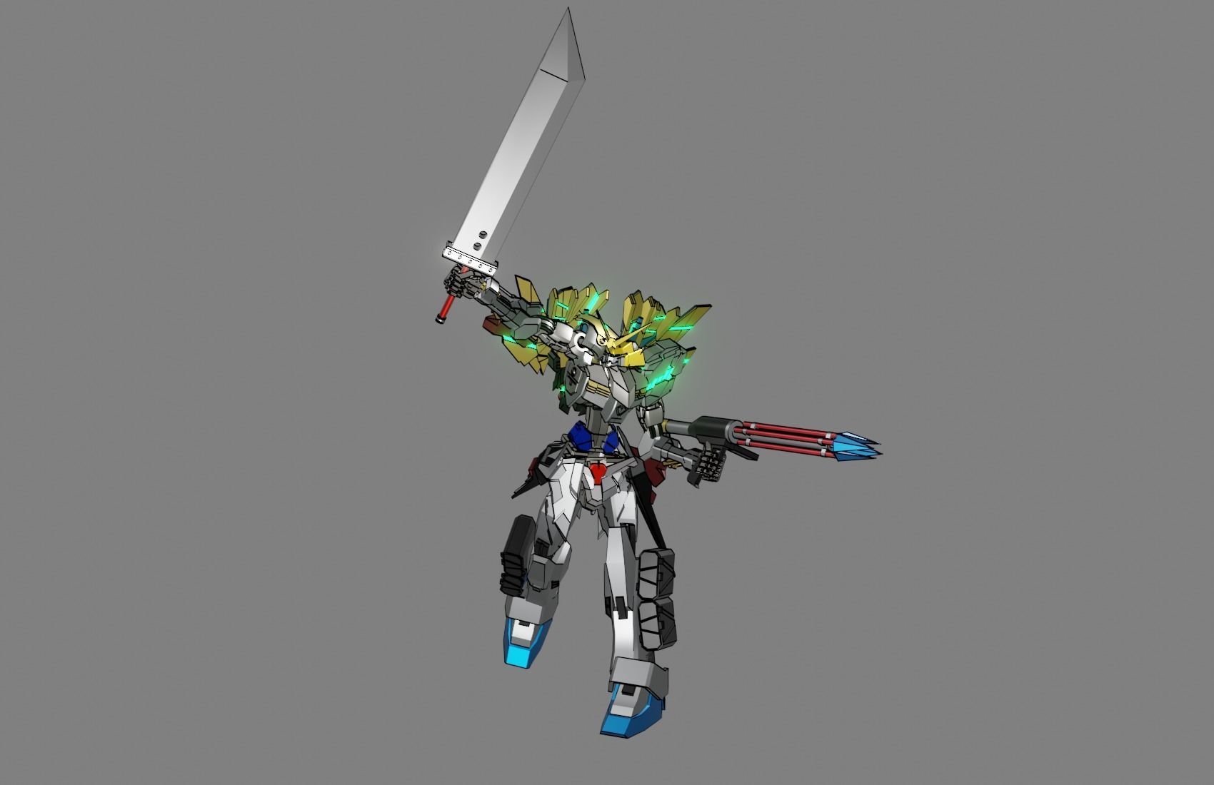 Attacker Gundam 23 3D model_13