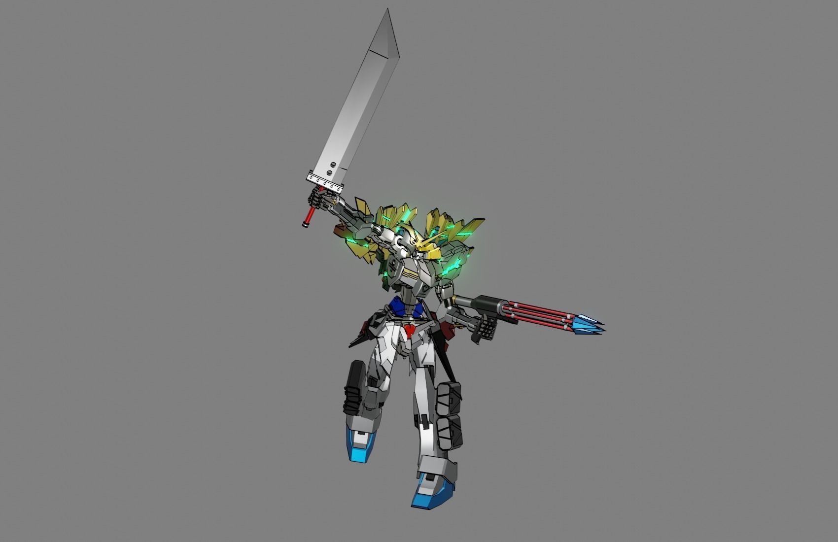 Attacker Gundam 23 3D model_15