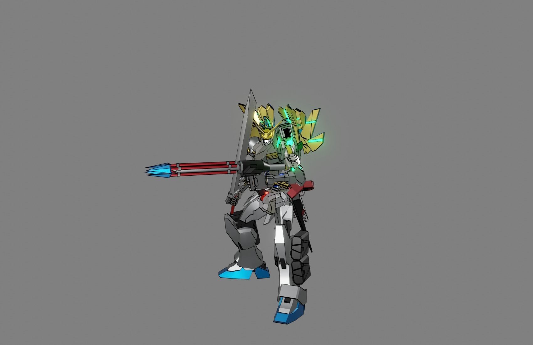 Attacker Gundam 23 3D model_2