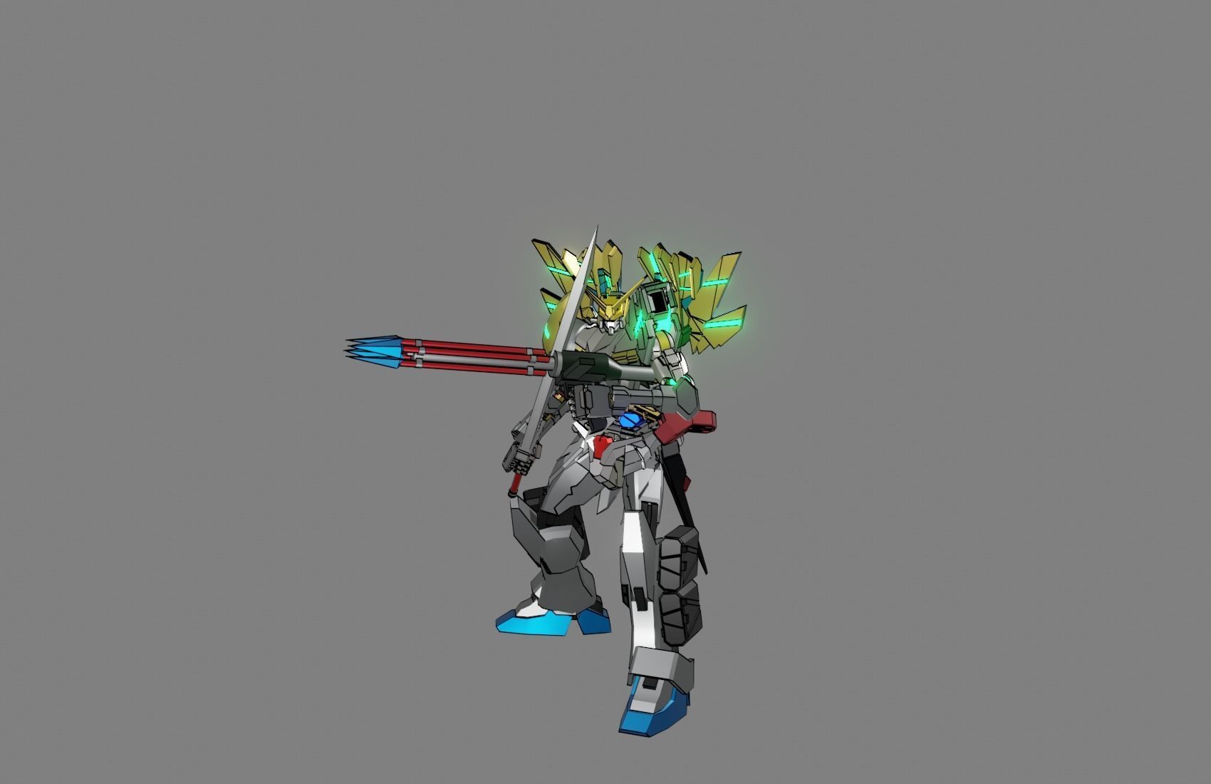 Attacker Gundam 23 3D model_4