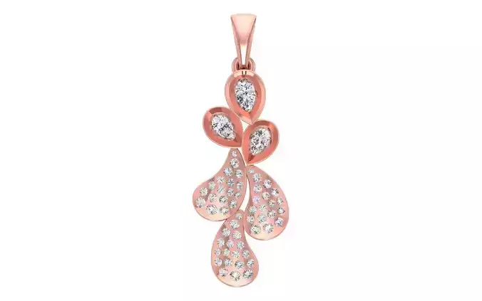 Solitaire Women Pendant 3dm STL OBJ FBX Render Details