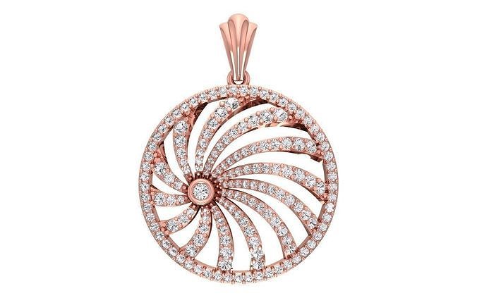 Solitaire Women Pendant 3dm STL OBJ FBX Render Details 3D print model