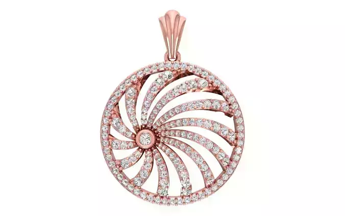 Solitaire Women Pendant 3dm STL OBJ FBX Render Details 3D print model