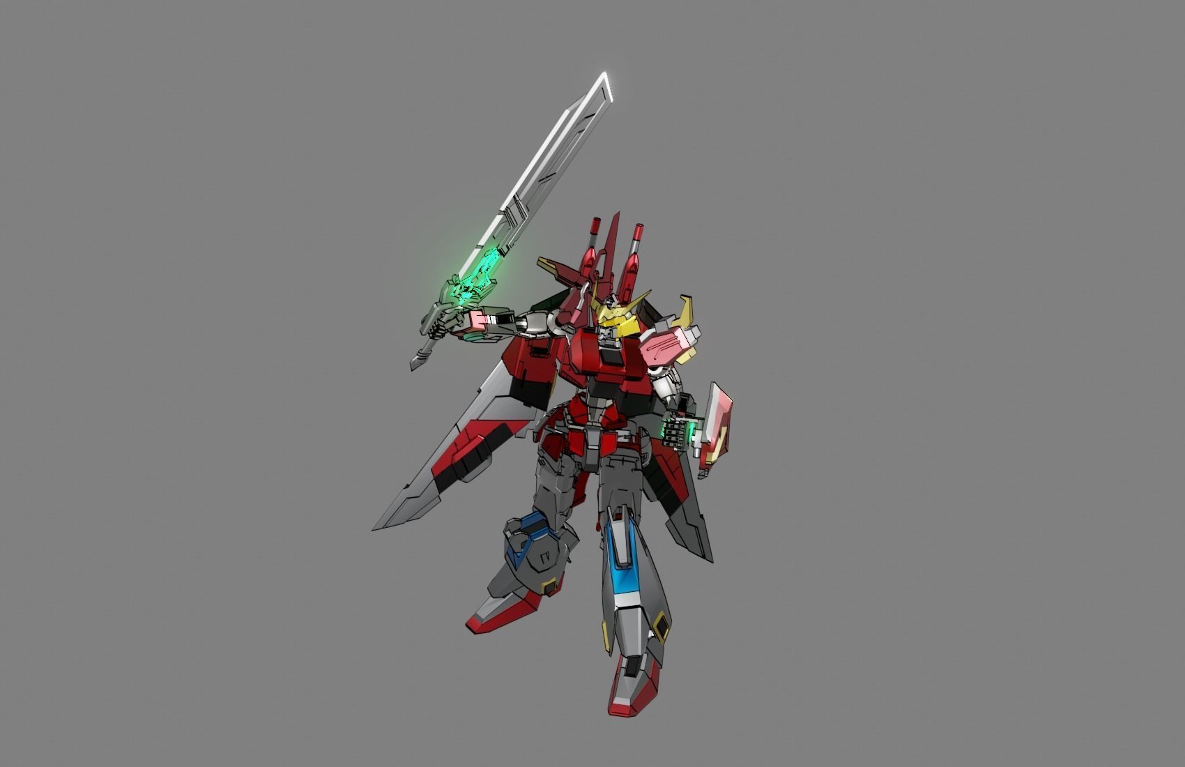 Attacker Gundam 22 3D model_9