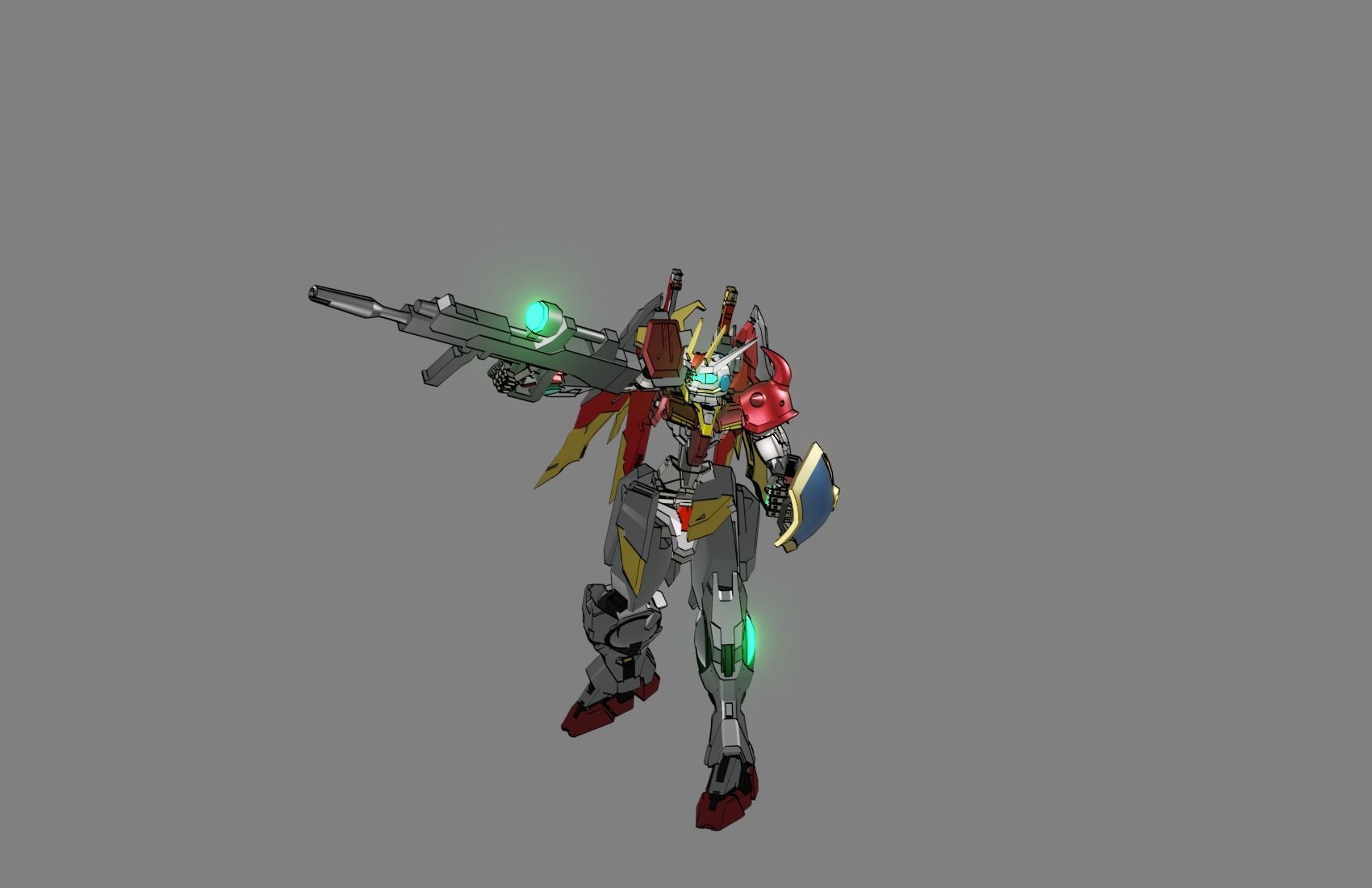 Attacker Gundam 21 3D model_9