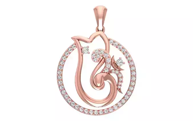 Solitaire Women Pendant 3dm STL OBJ FBX Render Details
