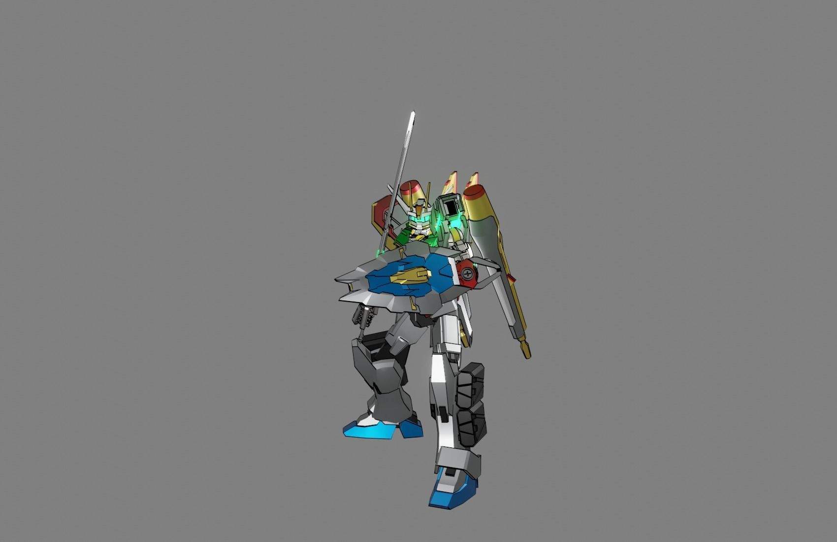 Attacker Gundam 2 3D model_3