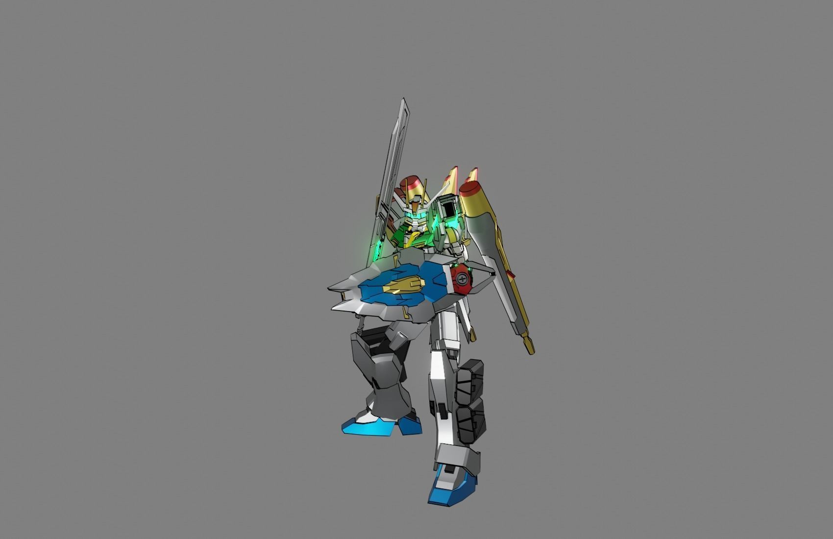 Attacker Gundam 2 3D model_1