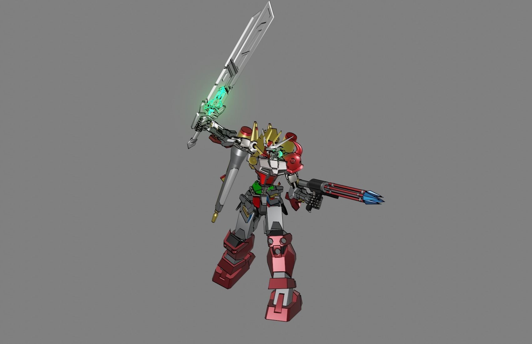 Attacker Gundam 18 3D model_11