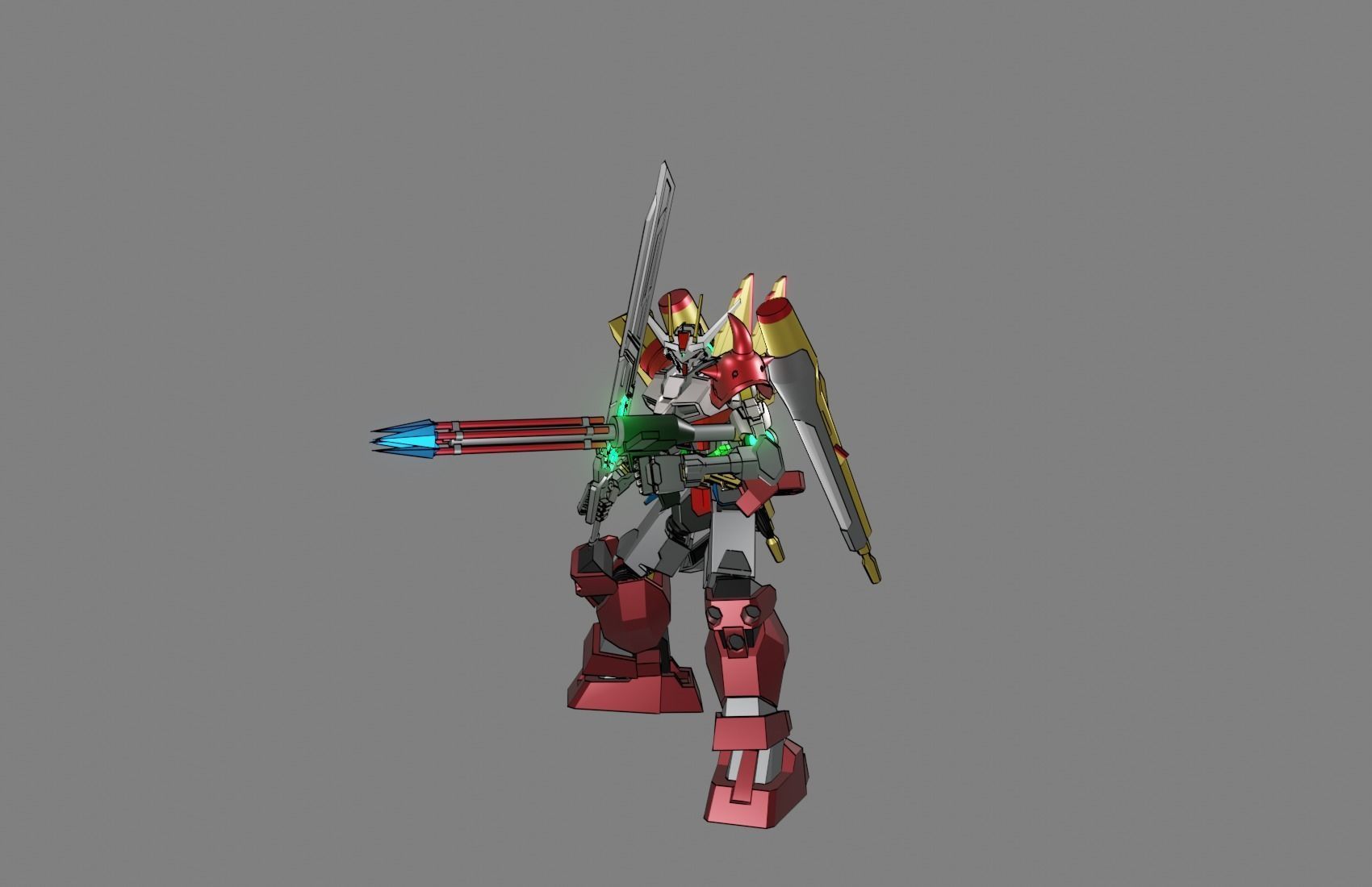 Attacker Gundam 18 3D model_1
