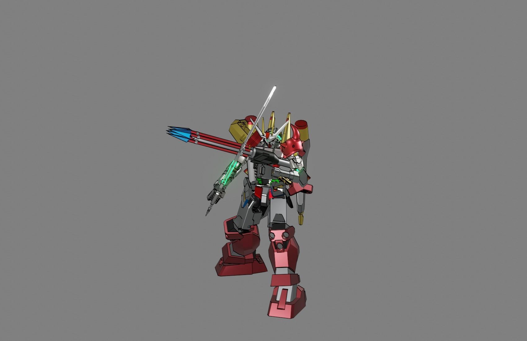 Attacker Gundam 18 3D model_6
