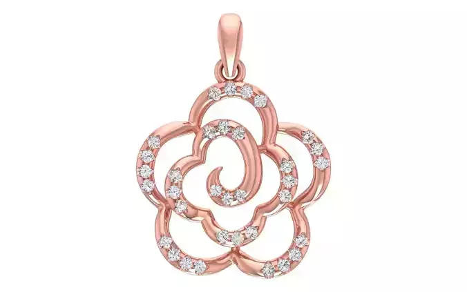 Solitaire Women Pendant 3dm STL OBJ FBX Render Details