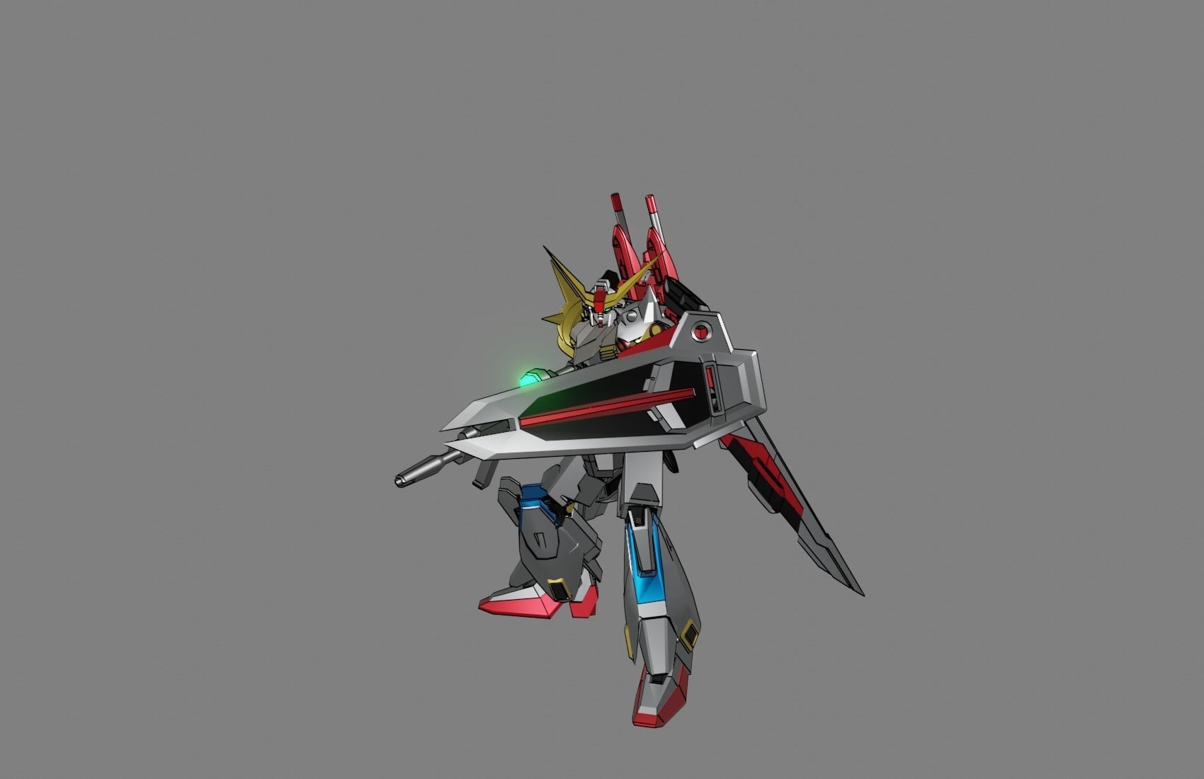 Attacker Gundam 17 3D model_1