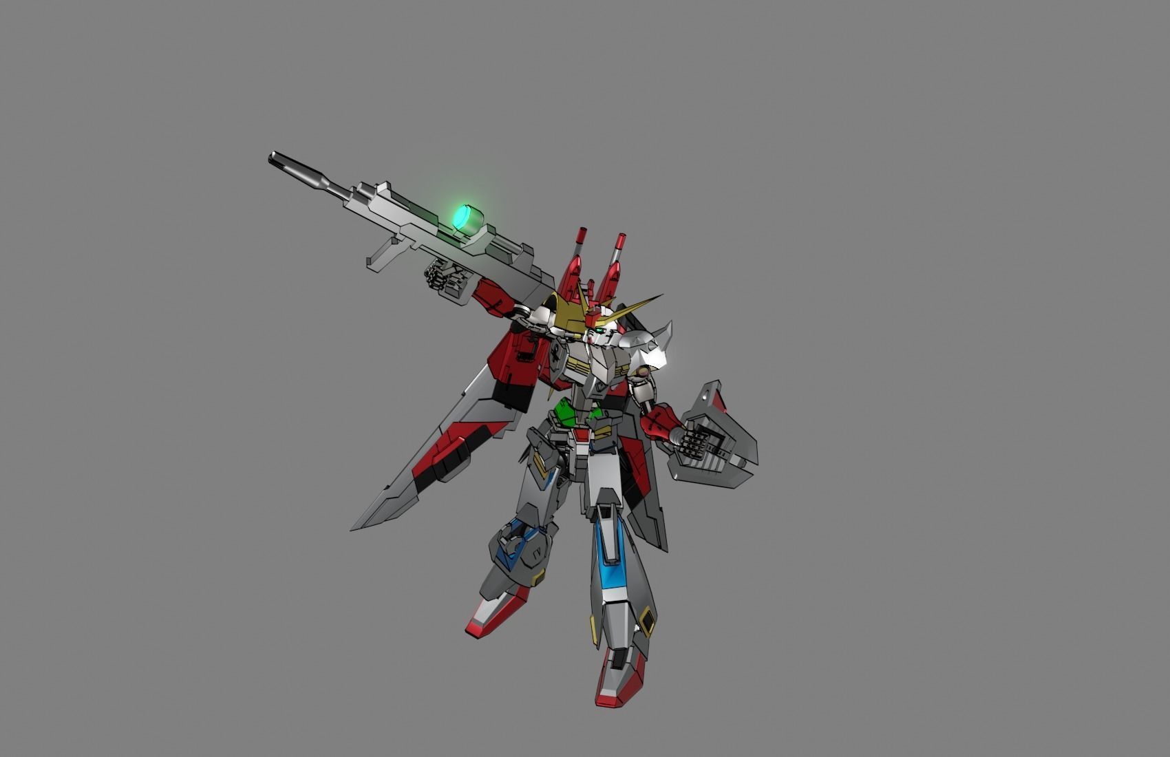 Attacker Gundam 17 3D model_11