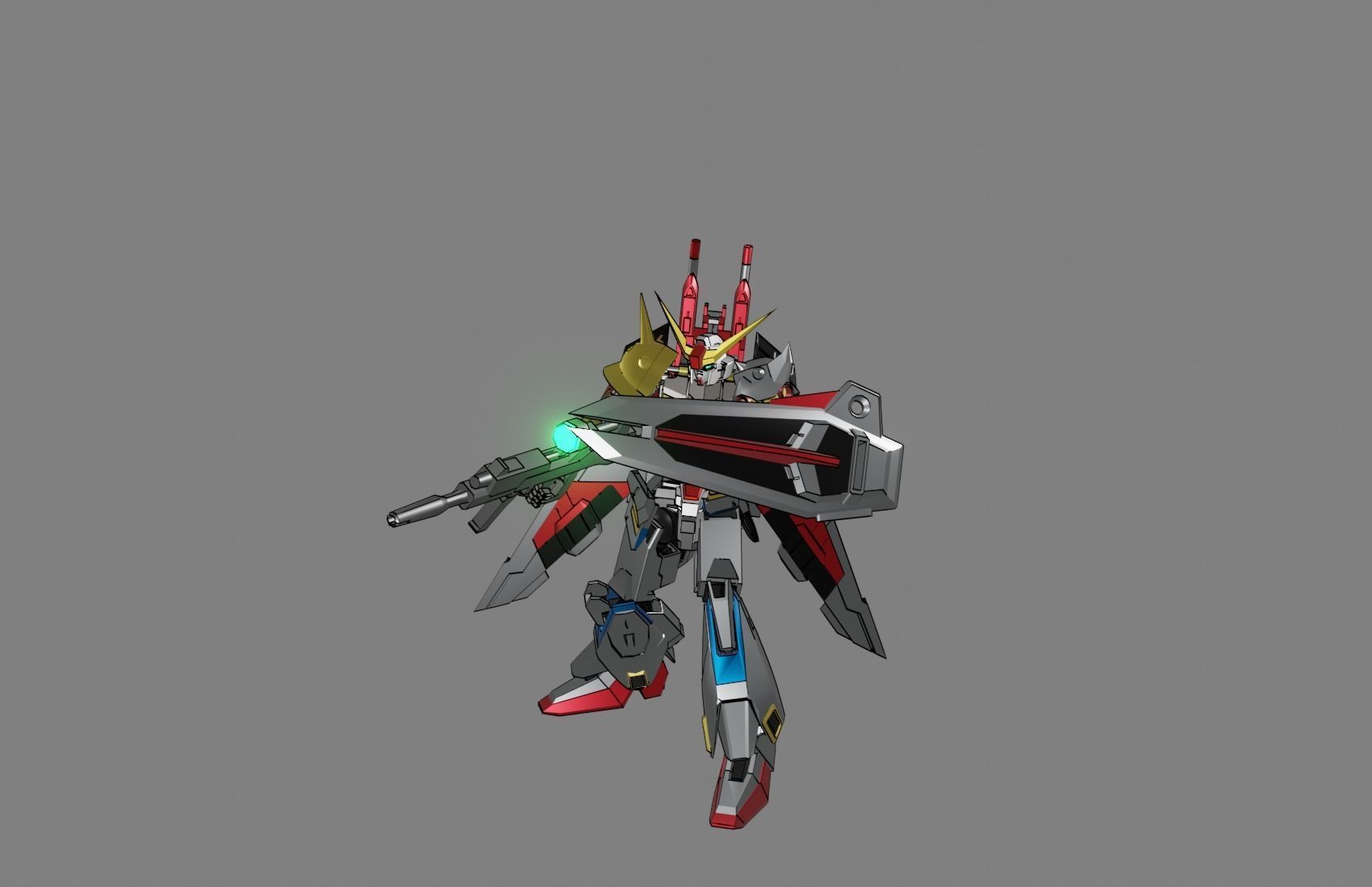 Attacker Gundam 17 3D model_7