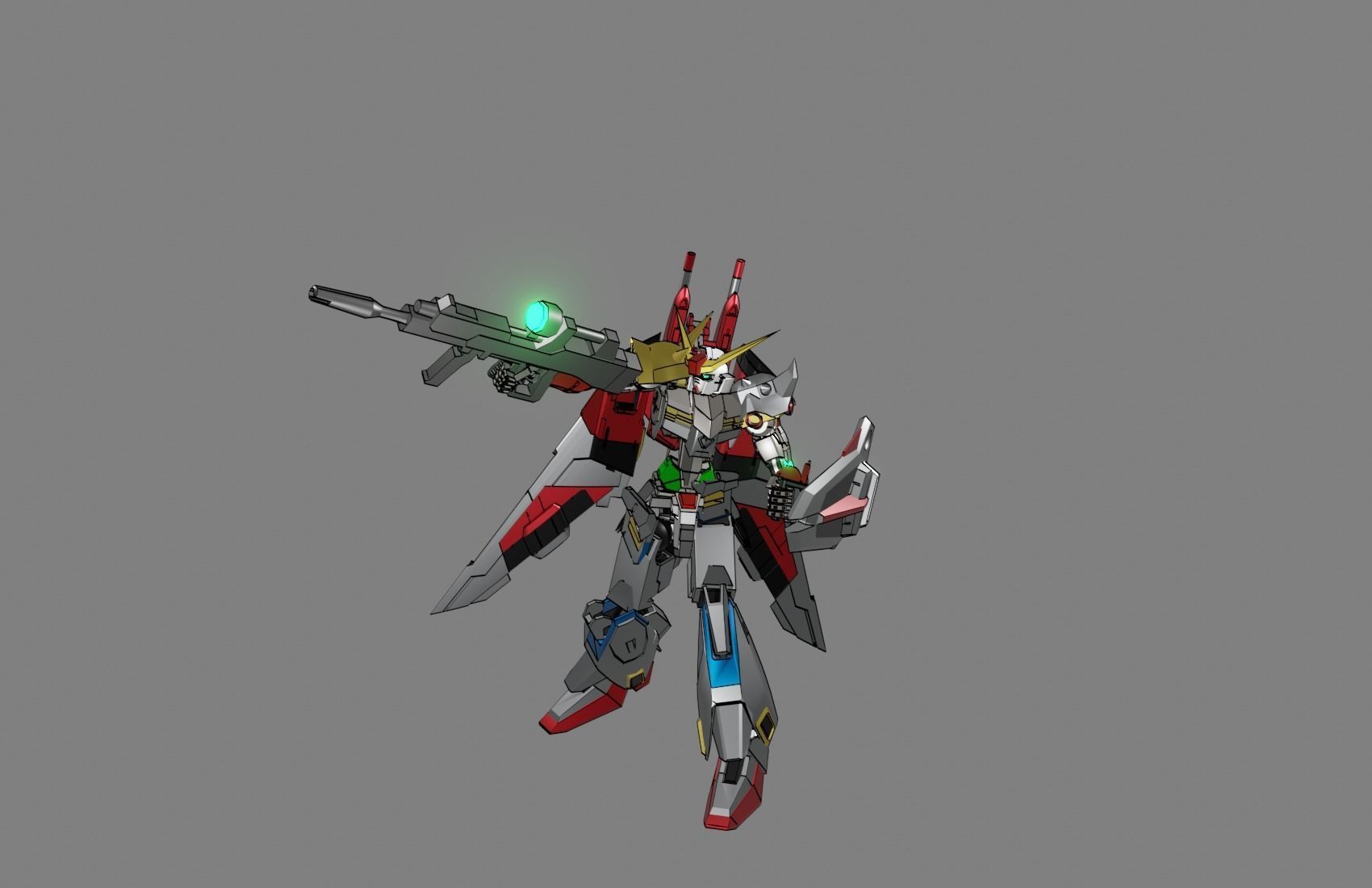Attacker Gundam 17 3D model_9